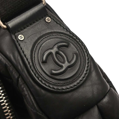 Chanel Expandable Flap Messenger Quilted Aged Calfskin, Black, Leather, Shoulder Bag