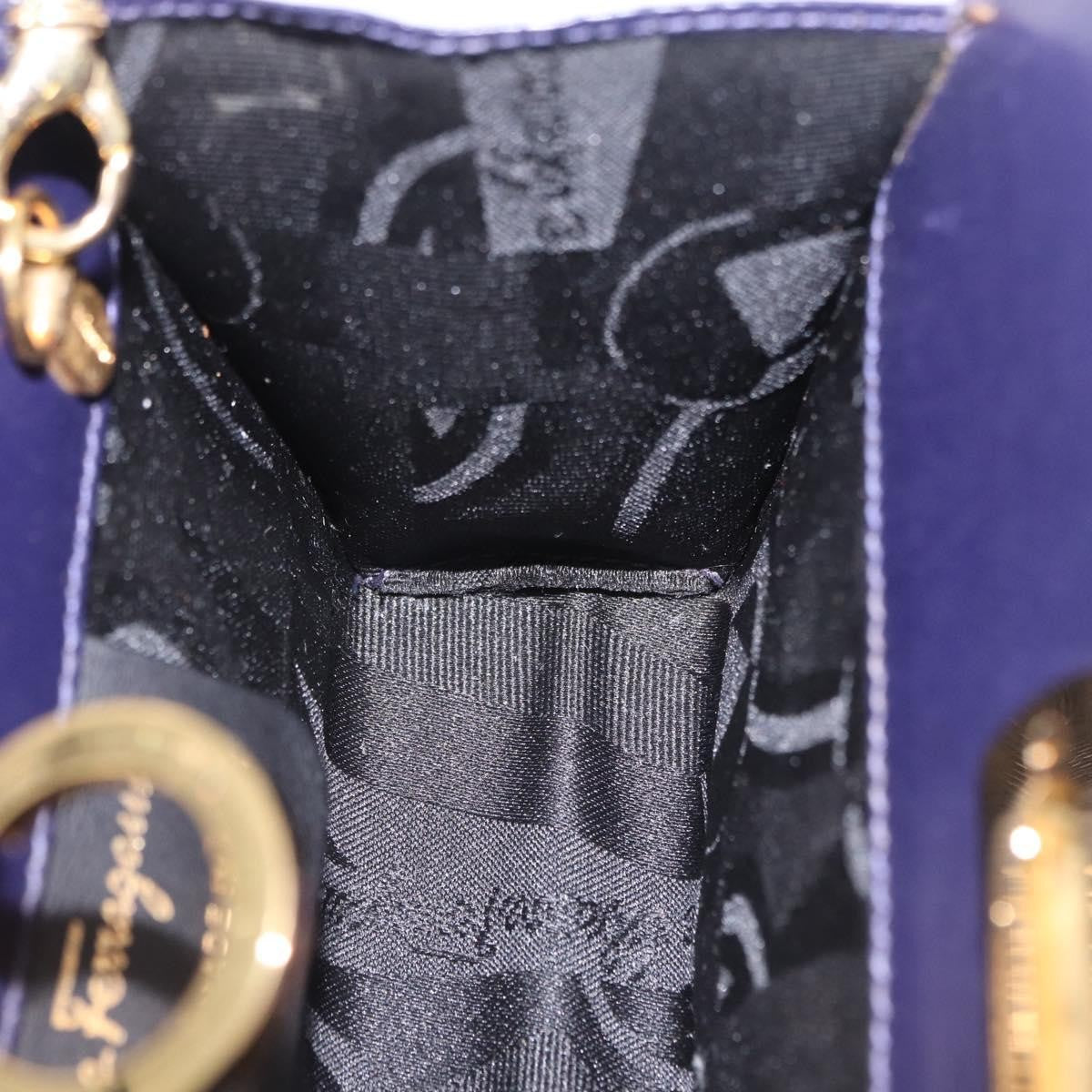 Salvatore Ferragamo Vintage Gancini Chain Suede, Purple, Suede, Shoulder Bag