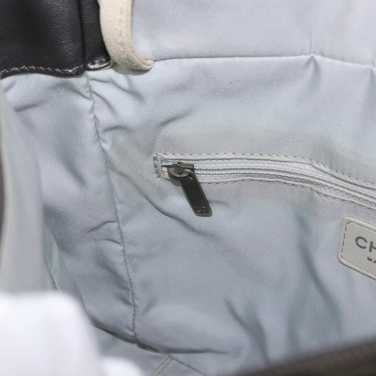 Chanel Biarritz Quilted Canvas, Gray, Canvas, Tote Bag