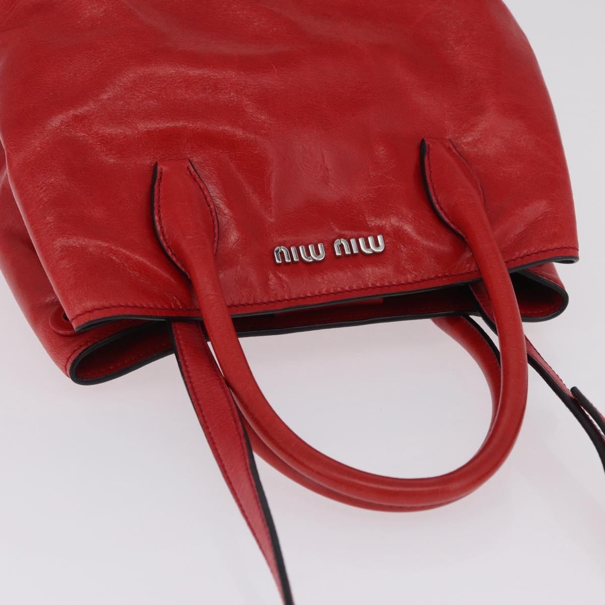 Miu Miu Convertible Vitello Shine, Red, Leather, Tote Bag