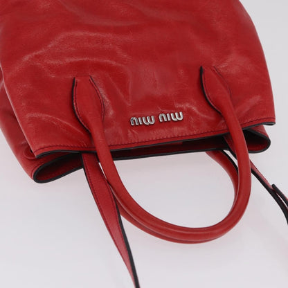 Miu Miu Convertible Vitello Shine, Red, Leather, Tote Bag