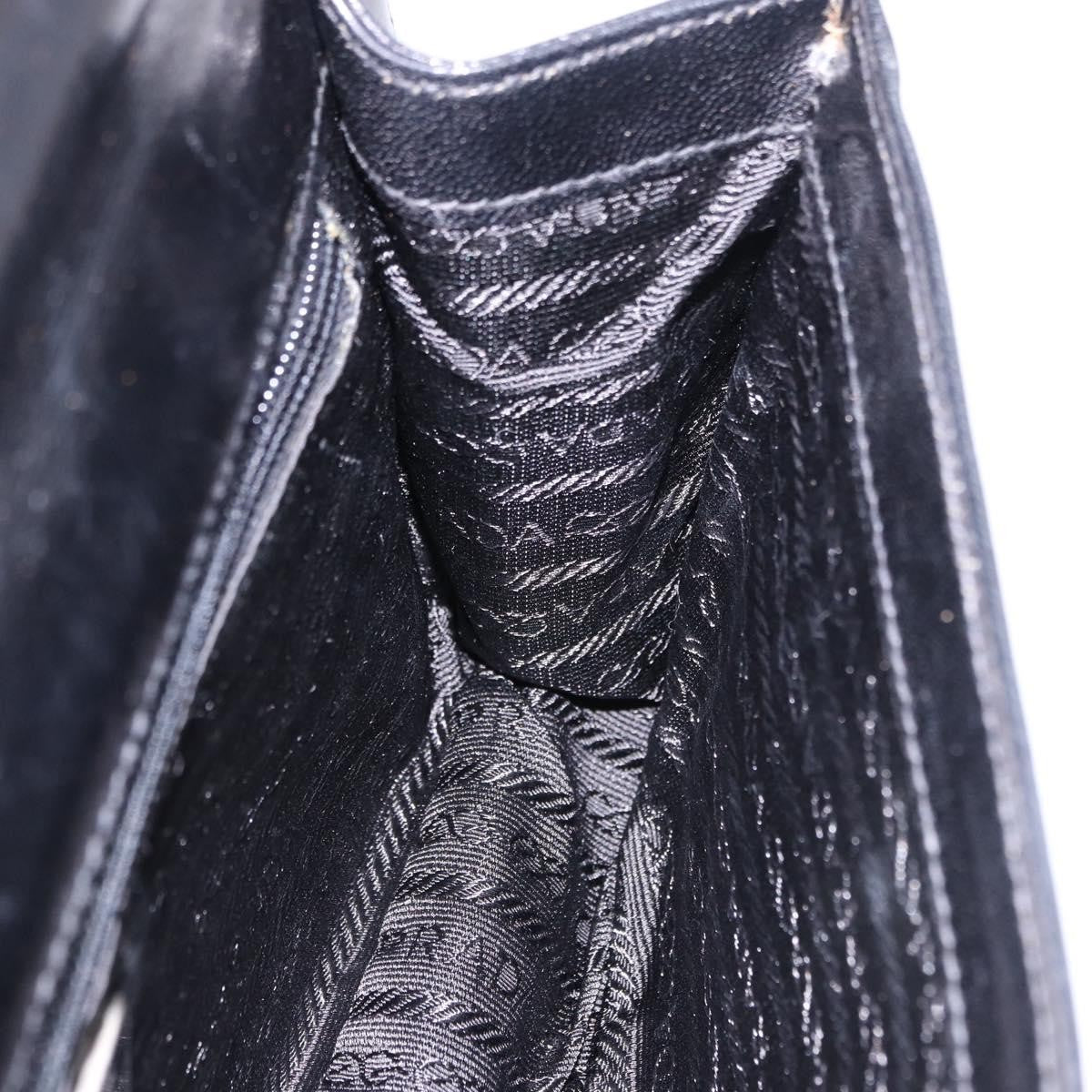 Prada Chain Shoulder Leather, Black, Leather, Shoulder Bag