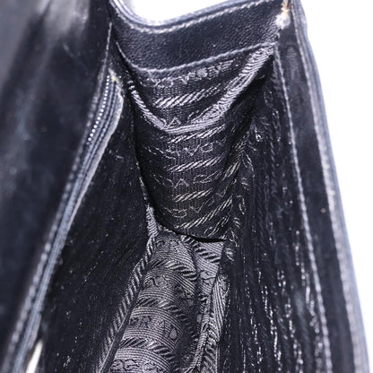 Prada Chain Shoulder Leather, Black, Leather, Shoulder Bag