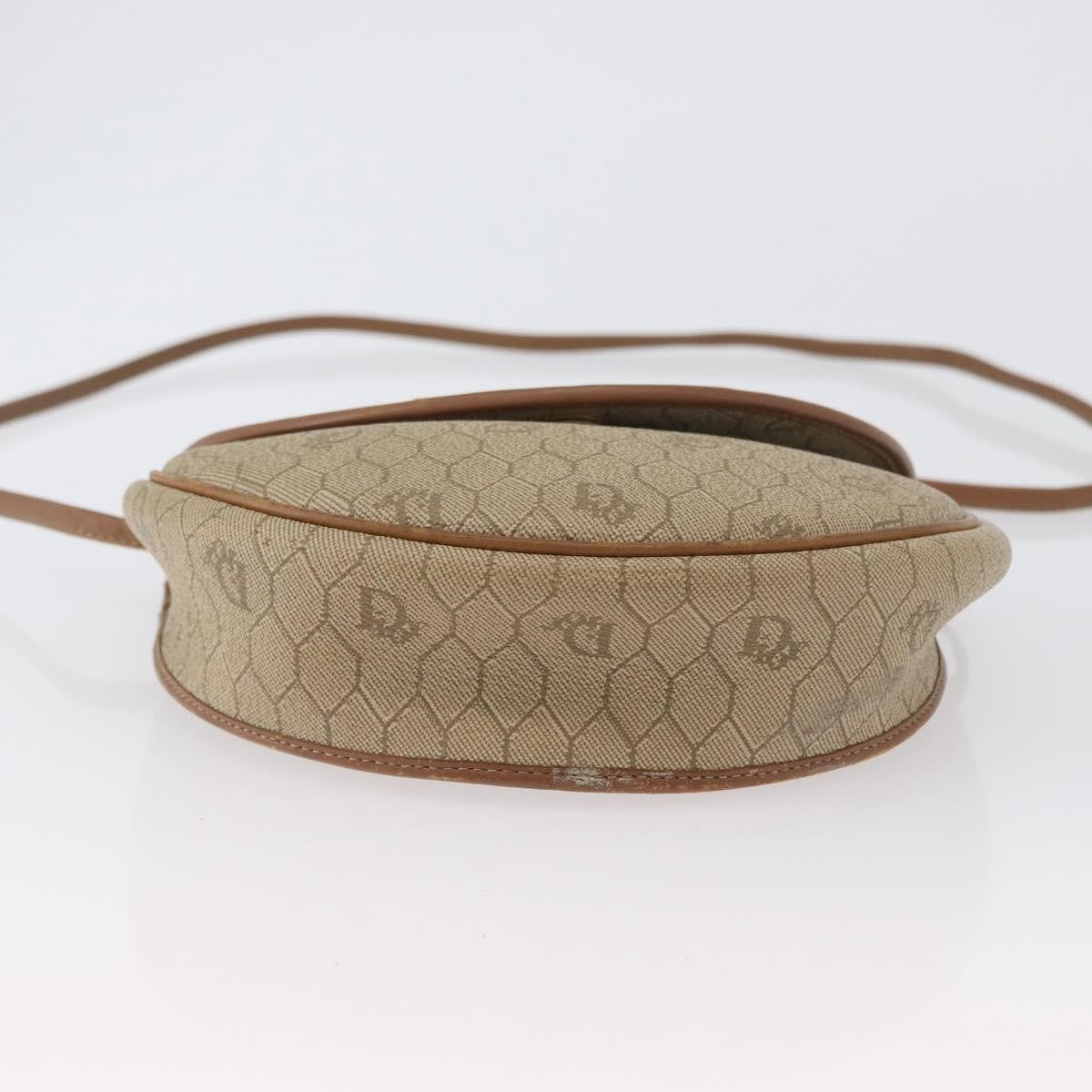 Christian Dior Vintage Honeycomb Flap Canvas and Leather, Beige, Canvas, Shoulder Bag