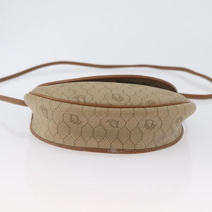 Christian Dior Vintage Honeycomb Flap Canvas and Leather, Beige, Canvas, Shoulder Bag