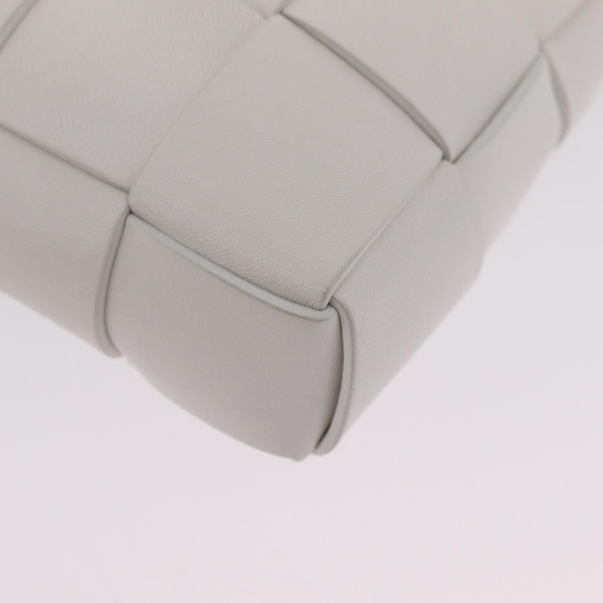 Bottega Veneta The Snap Clutch Maxi Intrecciato Leather with Wood and Metal, White, Leather, Clutch