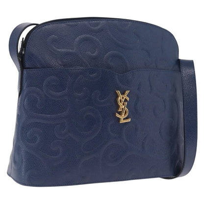 Saint Laurent Overseas Leather, Navy, Leather, Tote Bag