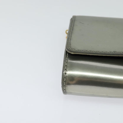 Louis Vuitton Chain Louise Clutch Patent, Silver, Patent Leather, Clutch