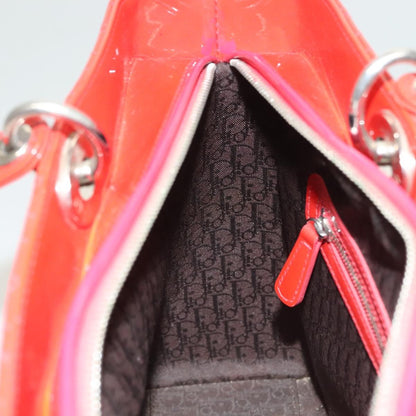 Christian Dior Vintage Lady Dior Patent Patent leather, "red + Silver", Patent Leather, Handbag