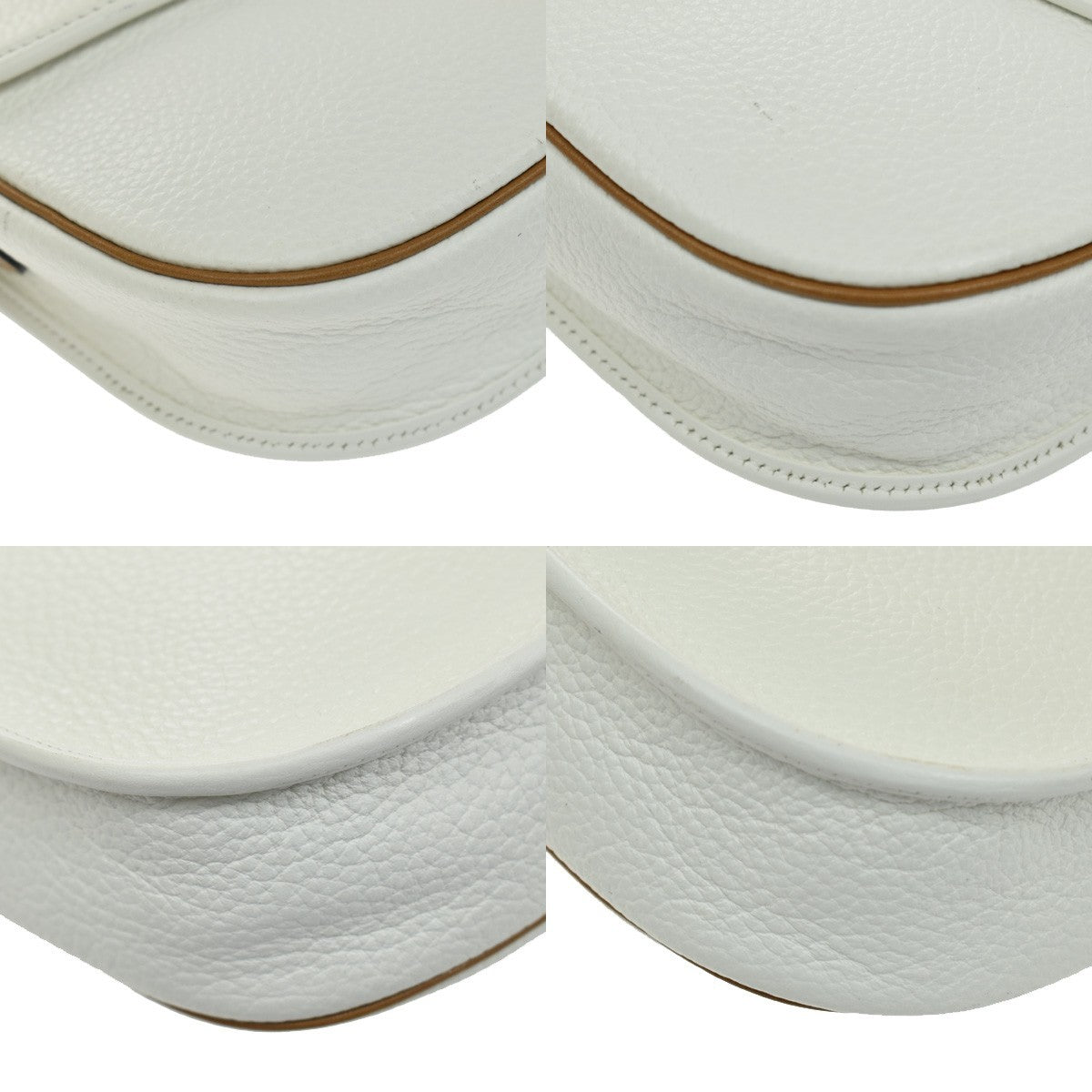 Christian Dior Vintage CD Flap Leather, White, Leather, Shoulder Bag