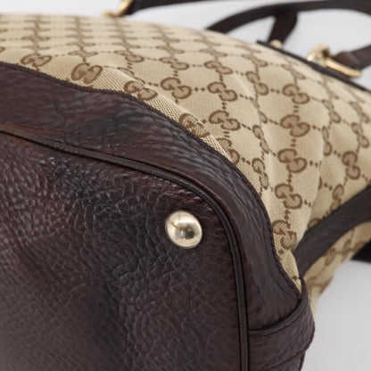Gucci Britt Convertible Dome Satchel GG Canvas, Beige, Canvas, Handbag