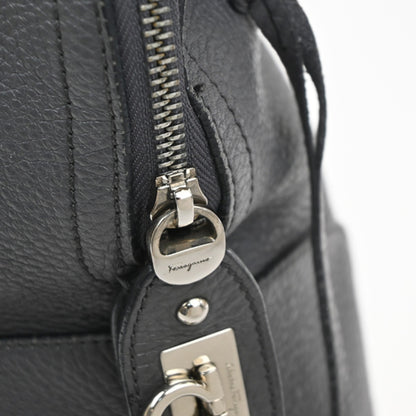 Salvatore Ferragamo Bonaria Satchel Leather, Gray, Leather, Handbag