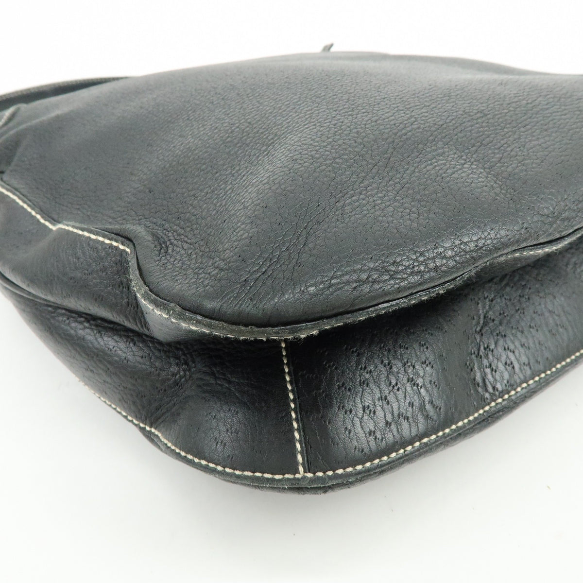 Salvatore Ferragamo Gancini Leather, Black, Leather, Crossbody Bag