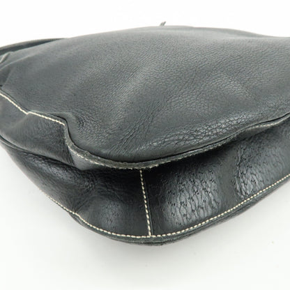 Salvatore Ferragamo Gancini Leather, Black, Leather, Crossbody Bag