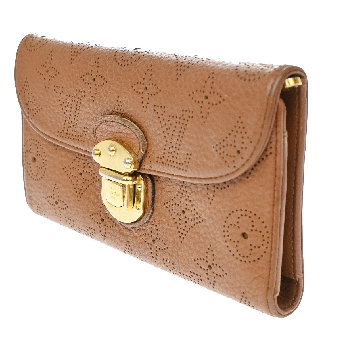 Louis Vuitton Amelia Mahina Leather, Brown, Leather, Wallet