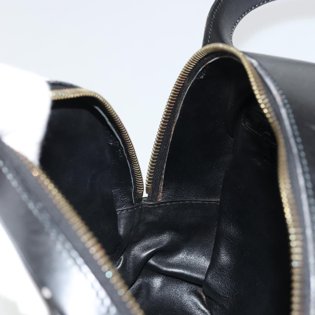 Celine Circle Logo Leather, Black, Leather, Shoulder Bag