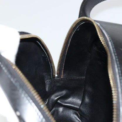 Celine Circle Logo Leather, Black, Leather, Shoulder Bag