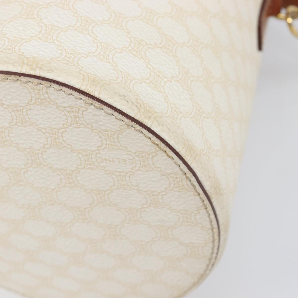 Celine Vintage Macadam Canvas, Beige, PVC, Shoulder Bag