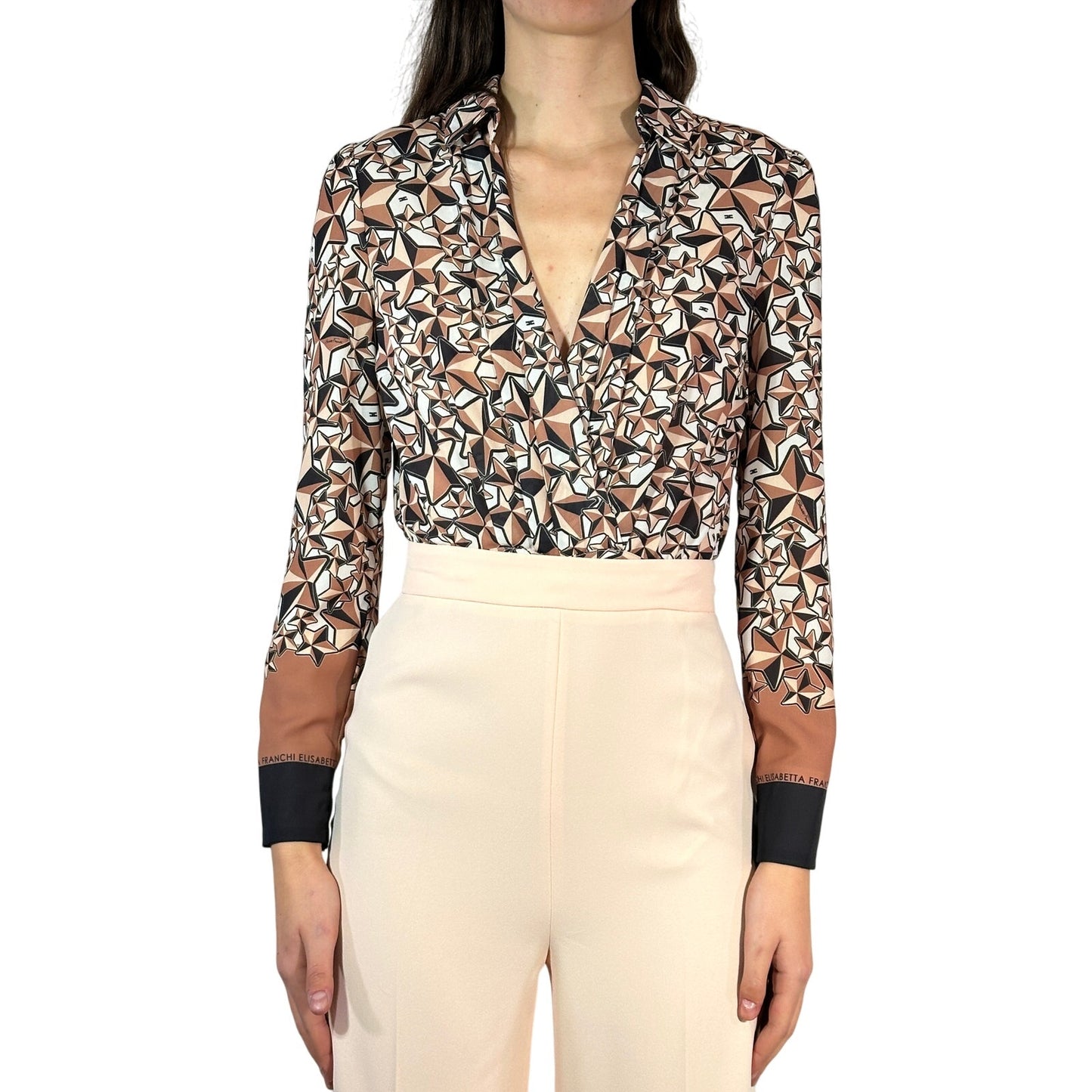 ELISABETTA FRANCHI Wide Leg Flared Jumpsuit