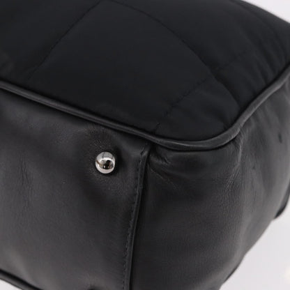 Chanel Square Stitch Boston Quilted Nylon, Black, Nylon, Handbag