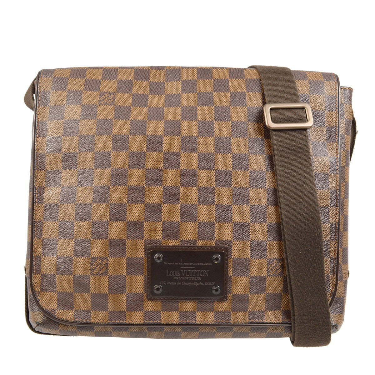 Louis Vuitton Brooklyn Damier Ebene, Brown, Canvas, Shoulder Bag