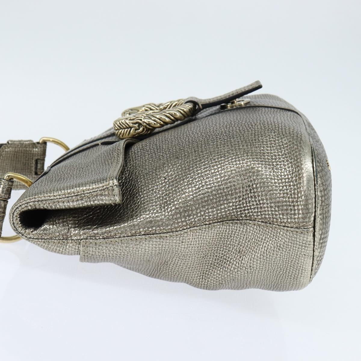 Bvlgari Leoni Top Handle Leather, Silver, Leather, Handbag