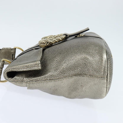 Bvlgari Leoni Top Handle Leather, Silver, Leather, Handbag