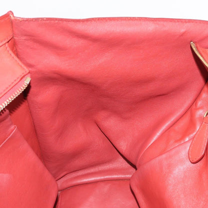Celine Luggage Suede, Red, Leather, Handbag