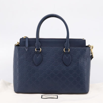 Gucci Linea A Convertible Guccissima Leather, Navy, Leather, Tote Bag