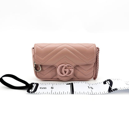 Gucci GG Marmont Flap Matelasse Leather, Pink, Leather, Handbag