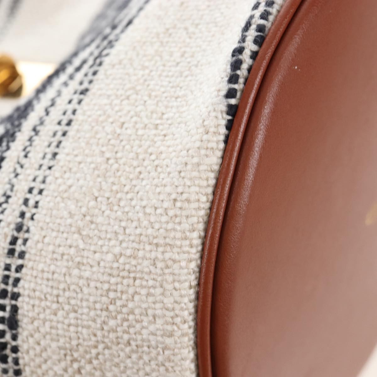 Celine Bucket 16 Raffia, Beige, Canvas, Handbag