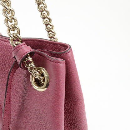 Gucci Soho Chain Strap Leather, Purple, Leather, Shoulder Bag