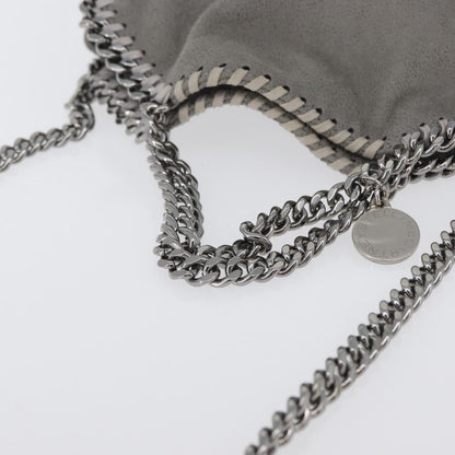 Stella McCartney Falabella Fold Over Faux Leather, Gray, Polyester, Shoulder Bag