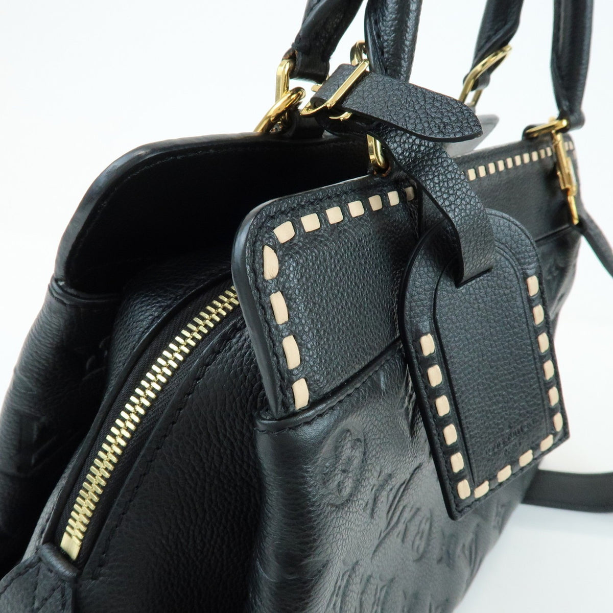 Louis Vuitton Vosges Whipstitch Monogram Empreinte Leather, Black, Leather, Handbag