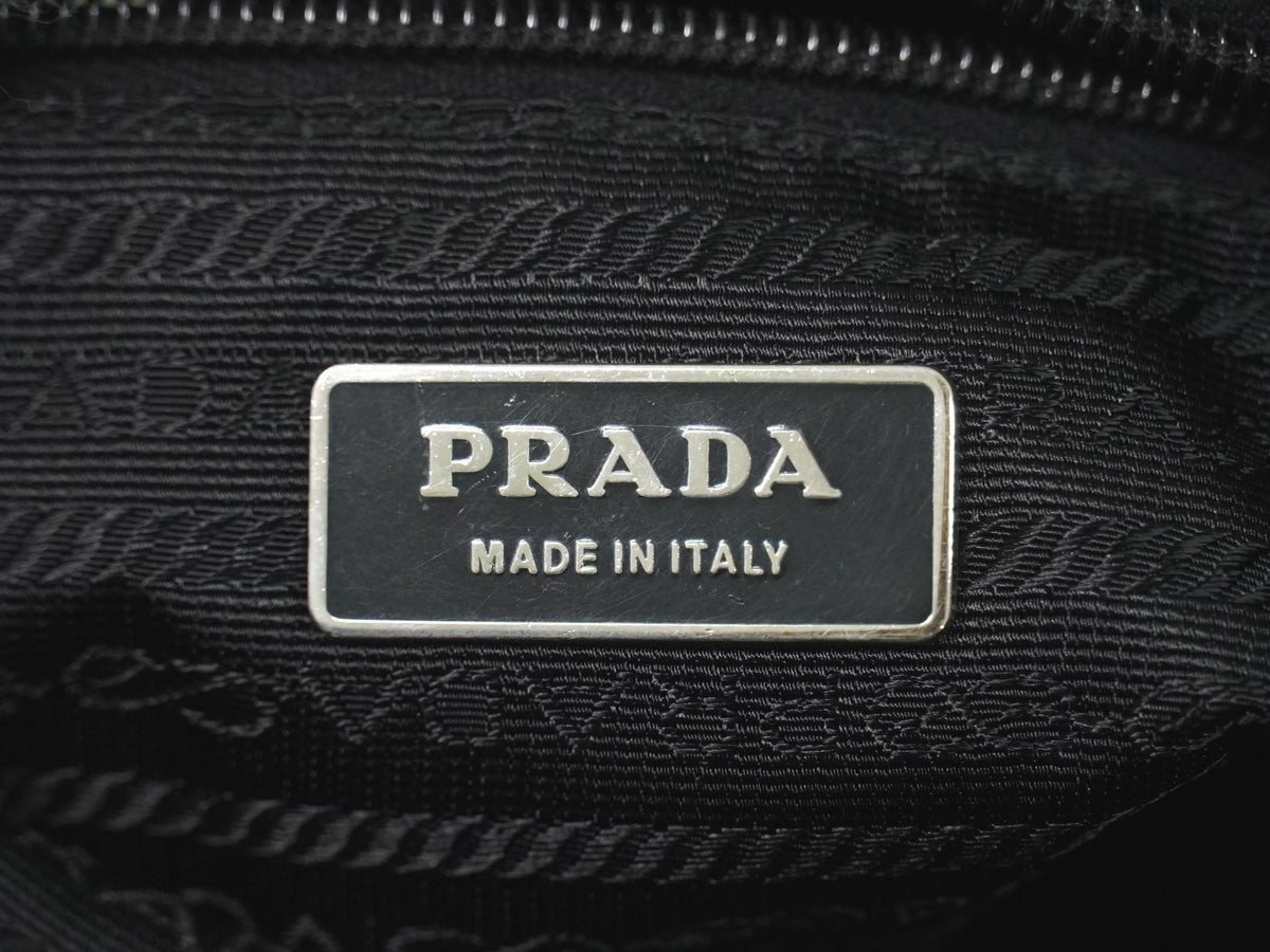 Prada Front Pocket Messenger Quilted Tessuto, Black, Nylon, Shoulder Bag