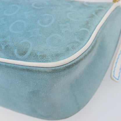 Celine C Macadam Suede, Turquoise, Suede, Handbag