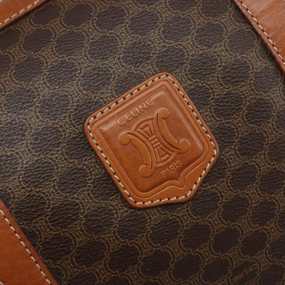 Celine Vintage Macadam Boston bag Canvas and Leather, BROWN, CANVAS, Handbag