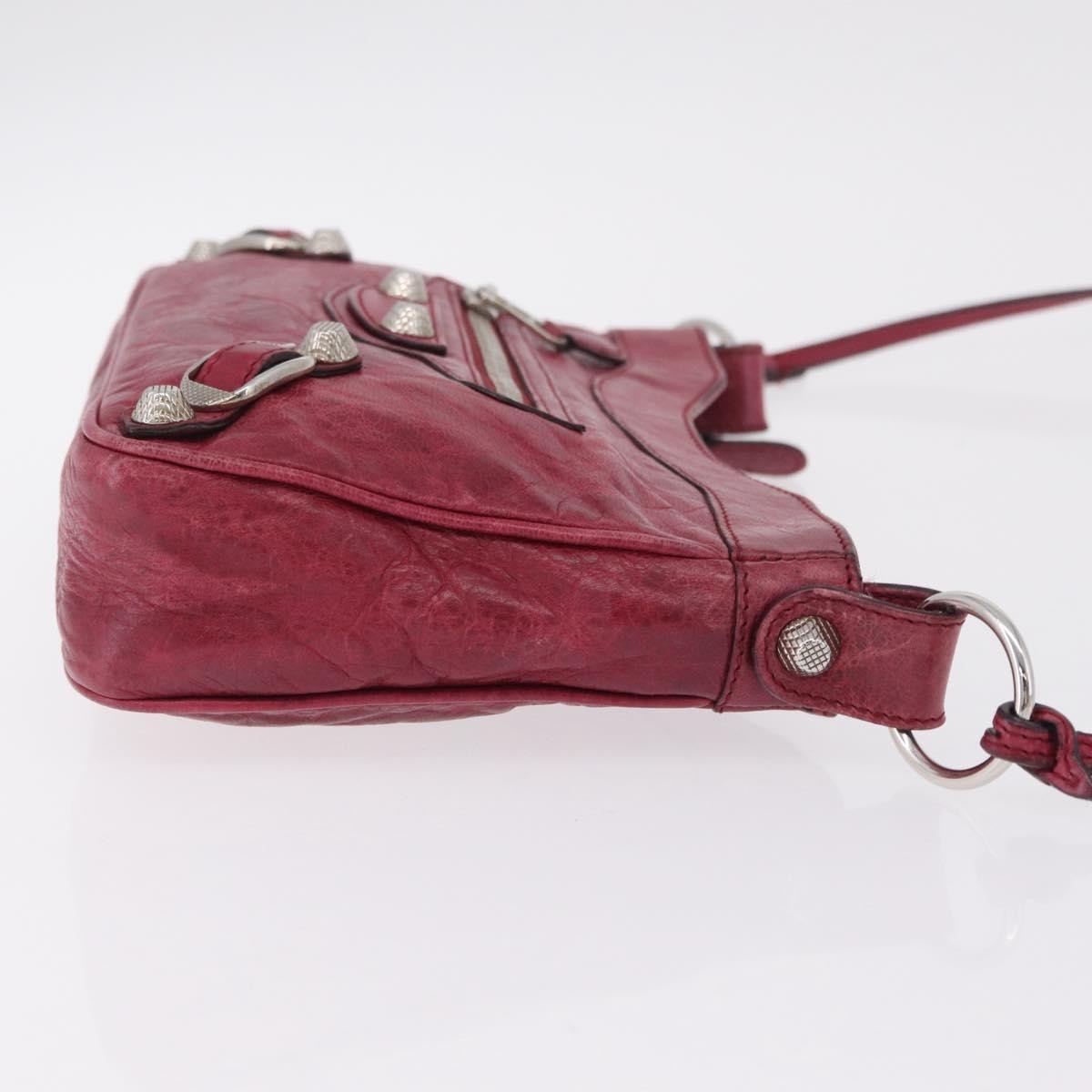 Balenciaga Hip Giant Studs Leather, Red, Leather, Crossbody Bag