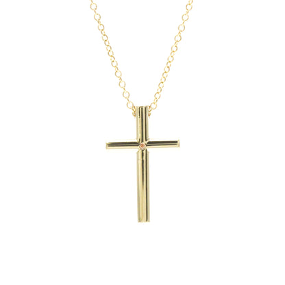 Tiffany & Co. Cross Pendant 18K Yellow Gold with Diamond, Gold, Yellow Gold, Necklace
