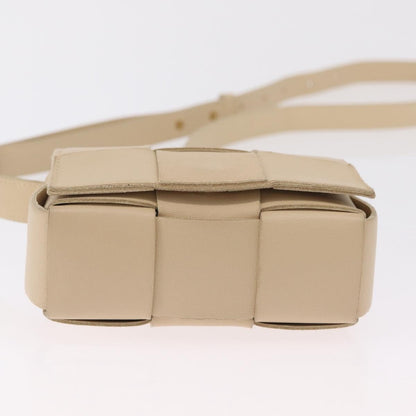 Bottega Veneta Cassette Maxi Intrecciato Leather, Beige, Leather, Crossbody Bag