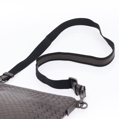 Bottega Veneta Flat Messenger Intrecciato Nappa, Brown, Leather, Handbag