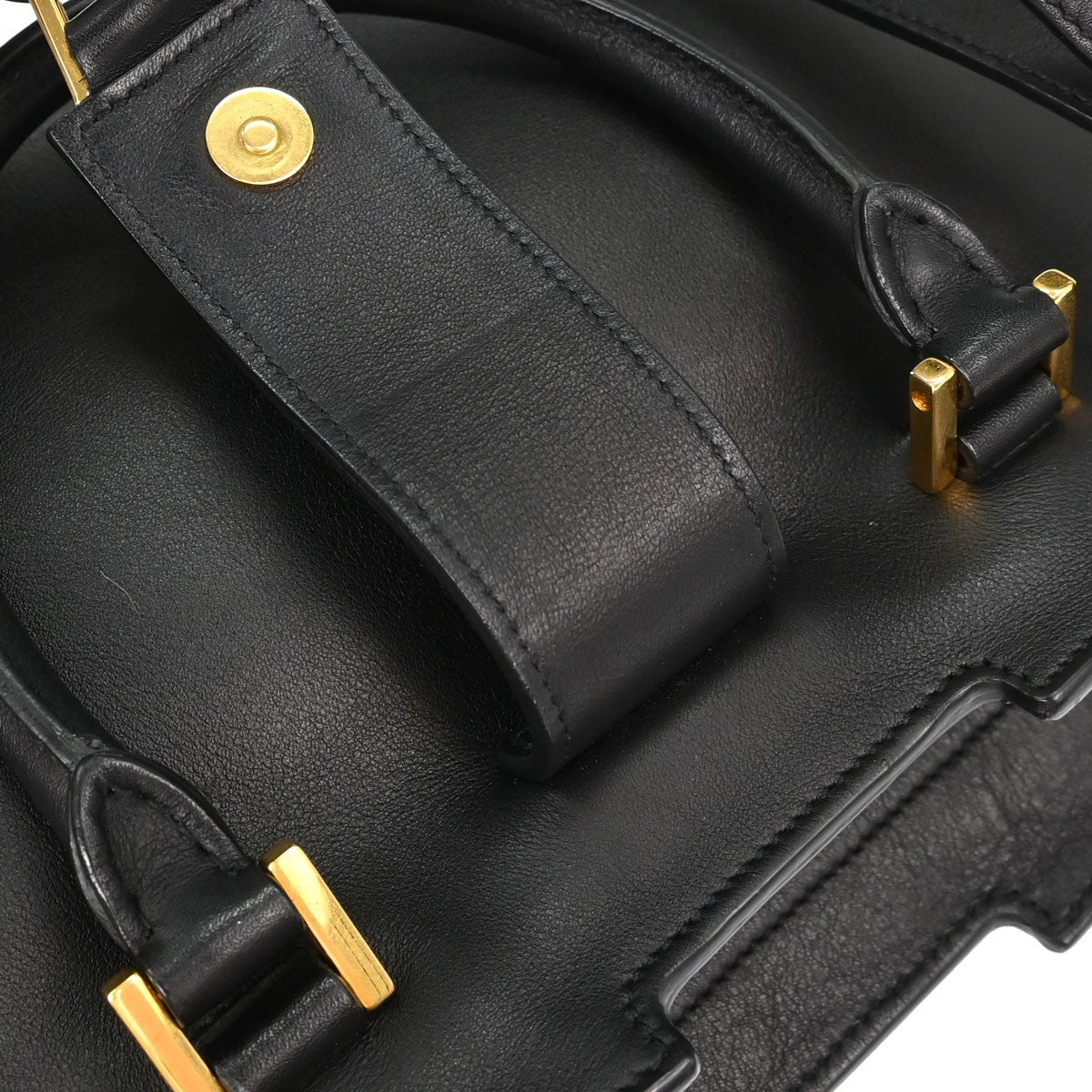 Saint Laurent Monogram Cabas Leather, Black, Calfskin, Tote Bag