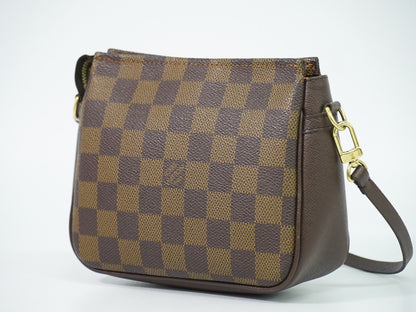 Louis Vuitton Trousse Make Up Damier, Brown, Canvas, Clutch