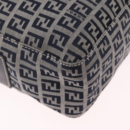Fendi Shoulder Zucchino Canvas, Navy, Canvas, Shoulder Bag