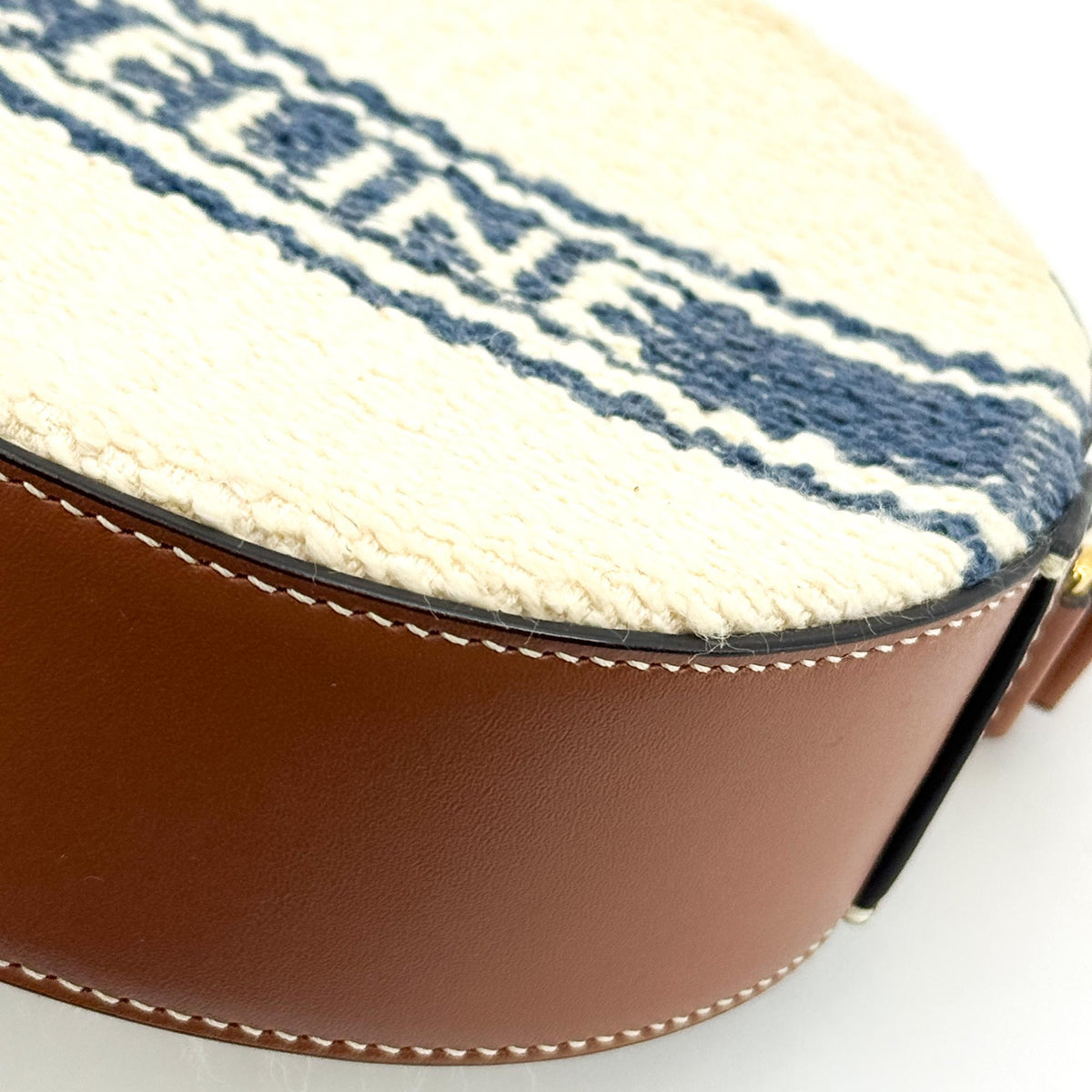 Celine triomphe tambour textile, Navy, Textile, Clutch