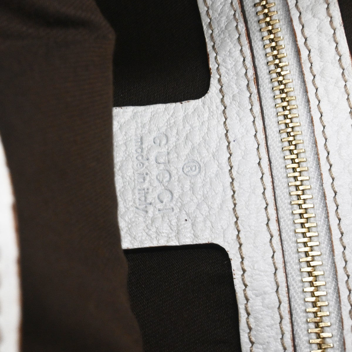 Gucci 1955 Horsebit Leather, White, Canvas, Shoulder Bag