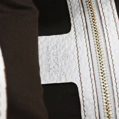 Gucci 1955 Horsebit Leather, White, Canvas, Shoulder Bag