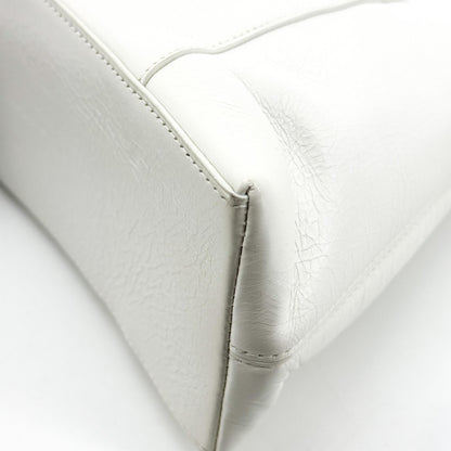 Balenciaga Downtown S Chain-Handle Leather, White, Leather, Shoulder Bag
