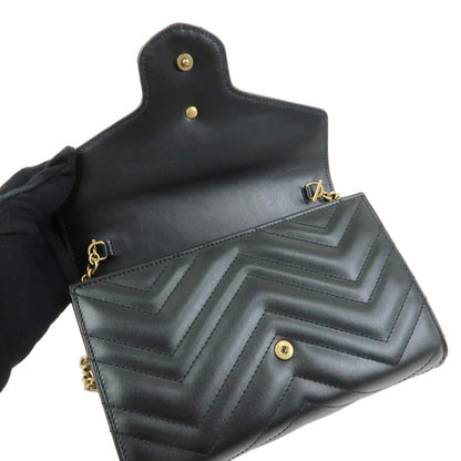 Gucci GG Marmont Chain Matelasse Leather, Black, Leather, Crossbody Bag