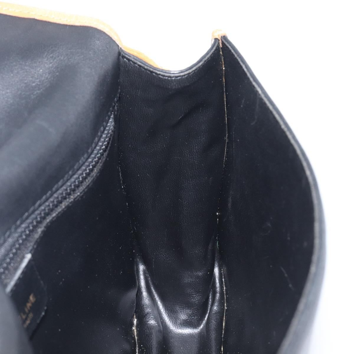Celine Shoulder Leather, Black, Leather, Shoulder Bag